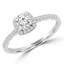 Round Cut Diamond Multi-Stone 4-Prong Halo Engagement Ring with Round Diamond Accents in White Gold - #KAKO-W