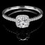 Round Cut Diamond Multi-Stone 4-Prong Halo Engagement Ring with Round Diamond Accents in White Gold - #KAKO-W