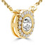 LISA - 2/3 CTW Round Diamond Halo Pendant Necklace in 14K Yellow Gold with Chain - #LISA-Y