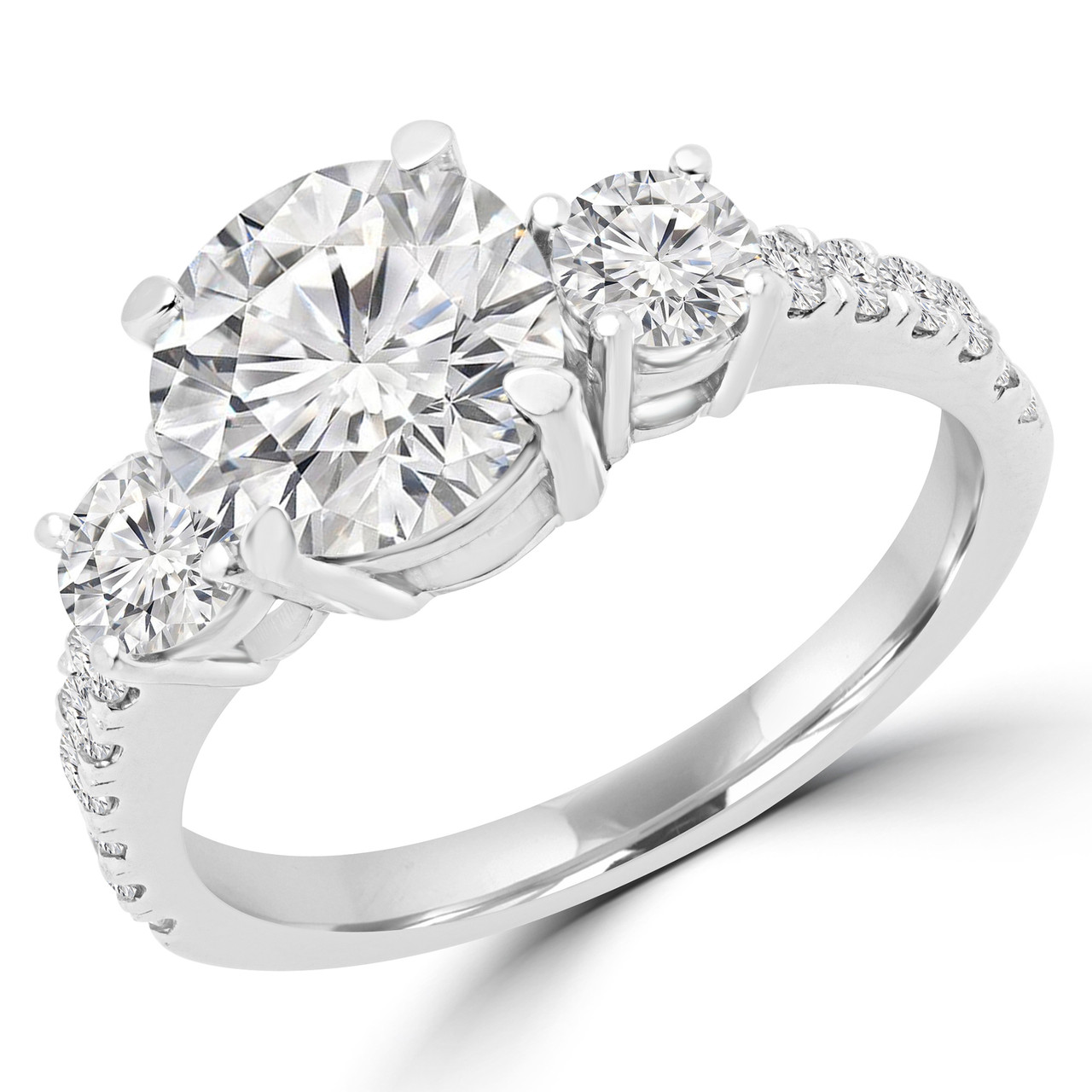 10K White Gold Three-Stone Round Engagement Ring 84177-10KW | Branham's  Jewelry | East Tawas, MI