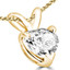 Heart Cut Diamond Solitaire 3-Prong Pendant Necklace with Chain in Yellow Gold - #PHF-Y