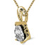 Pear Cut Diamond Solitaire 3-Prong Pendant Necklace with Chain in Yellow Gold - #PPF-Y