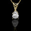 Pear Cut Diamond Solitaire 3-Prong Pendant Necklace with Chain in Yellow Gold - #PPF-Y