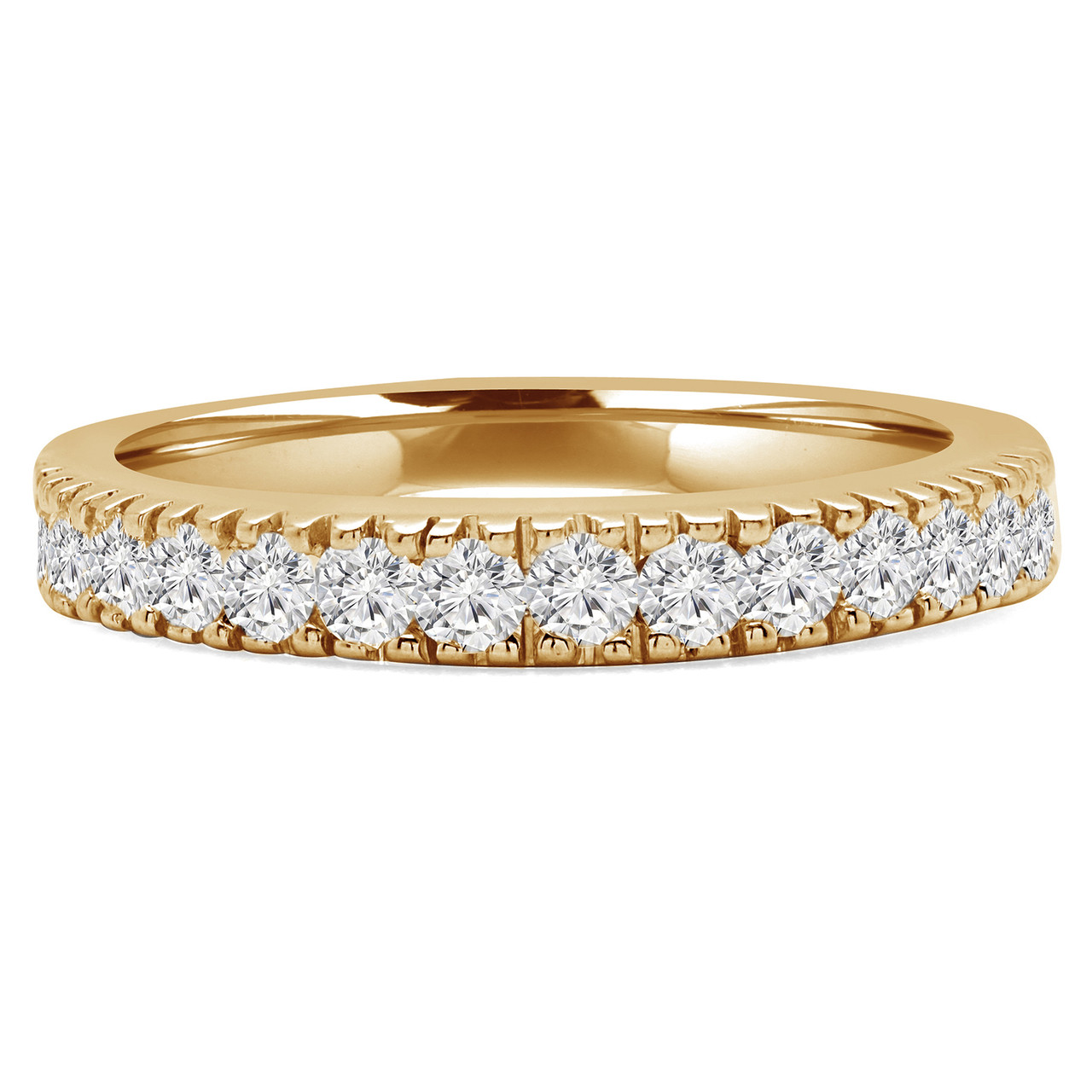 Round Cut Diamond Multi-Stone Arched Semi-Eternity Wedding Band Ring in ...