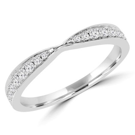 Round Cut Diamond Multi-Stone Semi-Eternity Wedding Band Ring in White Gold - #STELLA-2546-W