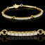 Round Cut Diamond 4-Prong 3-Row Tennis Bracelet in Yellow Gold - #B2260-Y