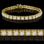Round Cut Diamond Multi-Stone 4-Prong Vintage Fashion Tennis Bracelet in Yellow Gold - #MIR-B-1859-Y