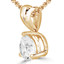 Round Cut Diamond Solitaire 3-Prong Pendant Necklace with Chain in Yellow Gold - #R740-Y