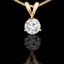 Round Cut Diamond Solitaire 3-Prong Pendant Necklace with Chain in Yellow Gold - #R740-Y