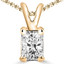 Radiant Cut Diamond Solitaire 4-Prong Pendant Necklace with Chain in Yellow Gold - #PE5-Y-RAD