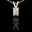 Radiant Cut Diamond Solitaire 4-Prong Pendant Necklace with Chain in Yellow Gold - #PE5-Y-RAD
