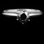 Round Cut Black Diamond Solitaire 6-Prong Engagement Ring in White Gold - #S6R-BLK-W