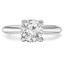 Round Cut Diamond Solitaire Tapered-Shank 4-Prong Engagement Ring in White Gold - #SRD2656-W