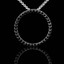 Round Cut Black Diamond Pendant 14K White Gold  With Chain - #CDPEOF3735