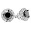 Round Cut Black Diamond Stud Earrings 10K White Gold  - #CDEAOH7378