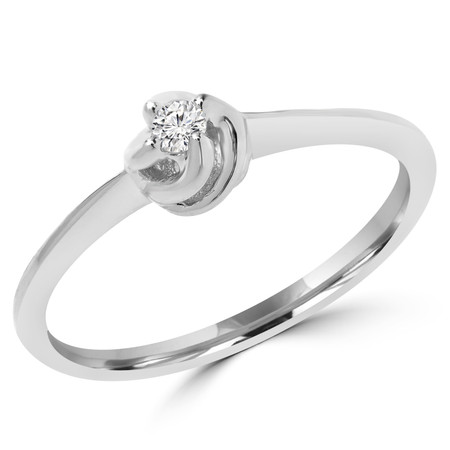 Round Cut Diamond Engagement Ring 14K White Gold - #FROX8338