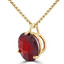 Round Cut Red Garnet Pendant 10K Yellow Gold  With Chain - #724C P60
