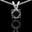Round Cut Black Diamond Pendant 10K White Gold  With Chain - #CDPETQ2096