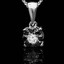 Round Cut Diamond Pendant 14K White Gold  With Chain - #CDPEOT2475