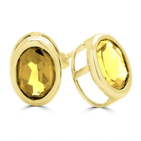 yellow 14k stud oval earrings gold citrine bigcommerce topaz