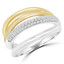 Round Cut Diamond Cocktail Ring 14K Two Tone Gold  - #HDR7099