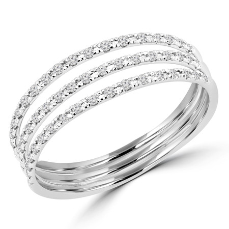 Round Cut Diamond Cocktail Ring 14K White Gold  - #HDR9067