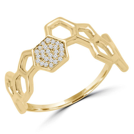 Round Cut Diamond Cocktail Ring 14K Yellow Gold  - #RDR9503