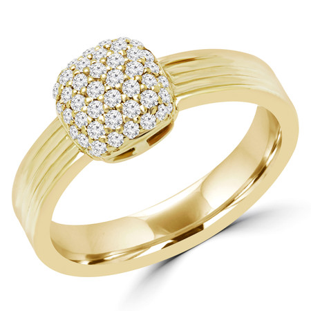 Round Cut Diamond Cocktail Ring 14K Yellow Gold  - #RDR6484