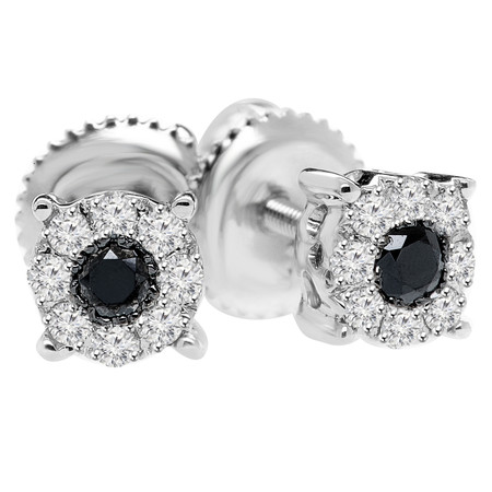 Round Cut Diamond Stud Earrings 14K White Gold  - #CDEAOQ9416