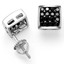 Round Cut Black Diamond Stud Earrings 10K White Gold  - #CDEAOH6005