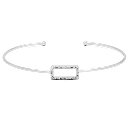 Round Cut Diamond Bracelet 14K White Gold  - #HDBN1172