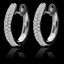 Round Cut Diamond Hoop Earrings 14K White Gold  - #HDE3402