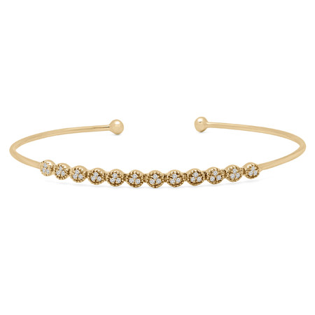 Round Cut Diamond Bracelet 14K Yellow Gold  - #RDBN1168