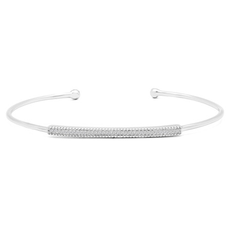 Round Cut Diamond Bracelet 14K White Gold  - #RDBN1180