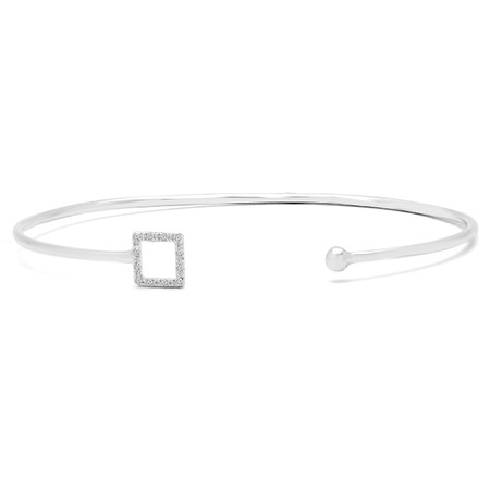 Round Cut Diamond Bracelet 14K White Gold  - #RDBN1203