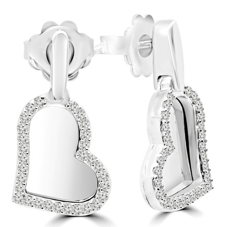 Round Cut Diamond Stud Earrings 14K White Gold  - #RDE3924