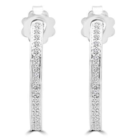 Round Cut Diamond Dangle Drop Earrings 14K White Gold  - #RDE5625