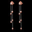 Round Cut Diamond Dangle Drop Earrings 14K Two-tone Gold  - #RDE5774