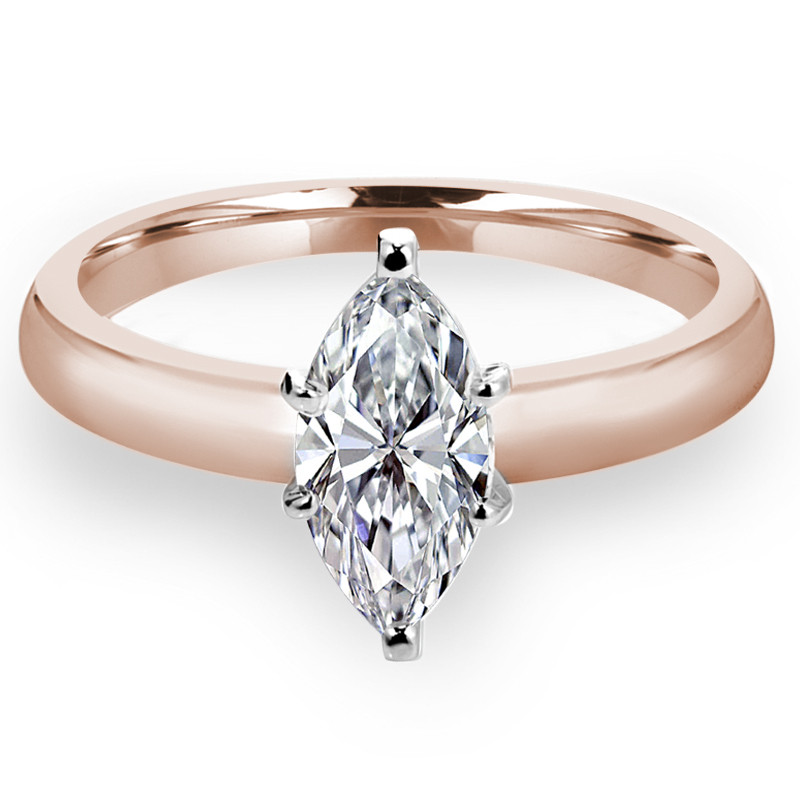 Marquise Cut Diamond Solitaire 6-Prong Engagement Ring in ...