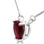 Heart Cut Red Ruby Solitaire 4-Prong Pendant Necklace with Chain in White Gold - #A0579-HEART-RED-RUBY-W