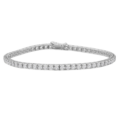 Round Cut Diamond Fashion Tennis Bracelet in White Gold - #BRACE2-W