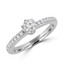 Round Cut Diamond Multi-Stone 6-Prong Engagement Ring in White Gold - #FROH5681-W