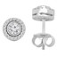 Round Cut Diamond Multi-Stone Bezel-Set Halo Vintage Stud Earrings with Round Diamond Accents in White Gold - #HE4892-BIG-W