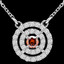 Round Cut Red Diamond Multi-Stone Double Halo Pendant Necklace With Chain in White Gold - #MAJESTY-P14-RED-W