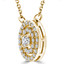 Round Cut Diamond Multi-Stone Double Halo Pendant Necklace With Chain in Yellow Gold - #MAJESTY-P14-Y