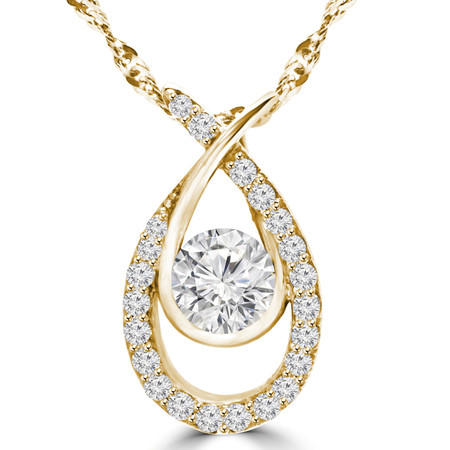 Round Cut Diamond Multi-Stone Infinity Pendant Necklace With Chain in Yellow Gold - #MAJESTY-P15-Y