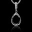 Pear Cut Black Diamond Multi-Stone Antique Vintage 3-Prong Pendant Necklace With Round Accents and Chain in White Gold - #MAJESTY-P1-BLK-W