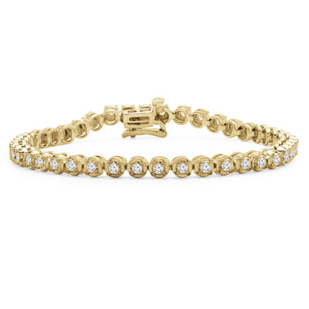 Round Cut Diamond Fashion Tennis Bracelet in Yellow Gold - #MIR-B70-Y