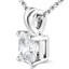 Radiant Cut Diamond Solitaire 4-Prong Pendant Necklace with Chain in White Gold - #PS10-RAD-W