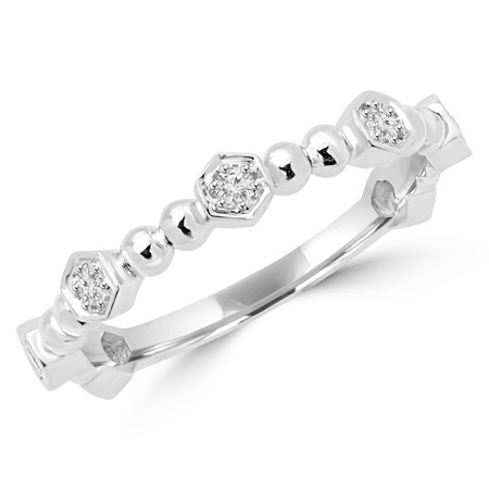 Round Cut Diamond Wedding Band Ring in White Gold - #URB-3348-W
